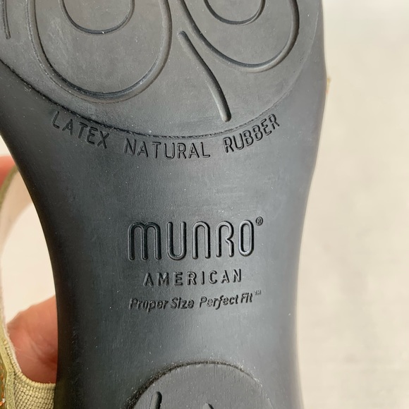 Munro Chloe Avocado Green Leather Low Wedge Comfort Slide Sandals Women’s 8.5N - Picture 10 of 12